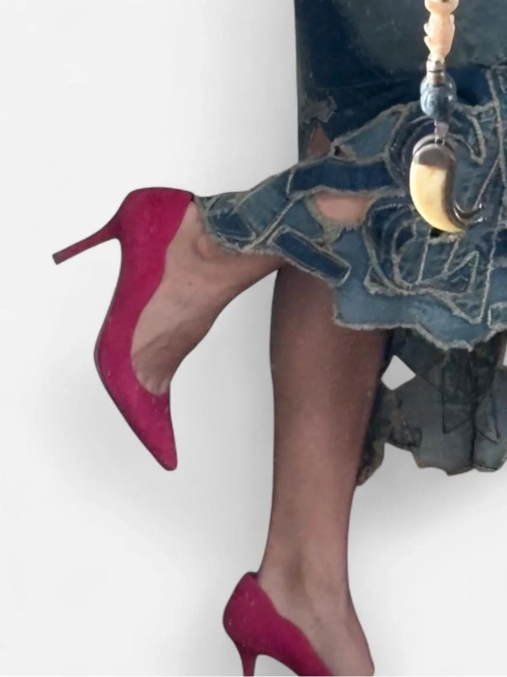Hot Pink Suede Heels <3